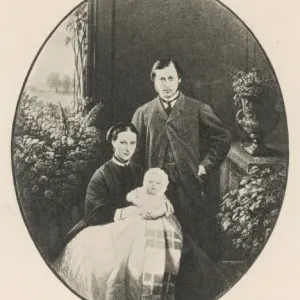 Print of Edward VII with wife Alexandra and son Albert Victor Print of Edward VII with wife Alexandra and son Albert Victor