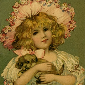 Edwardian child with a puppy