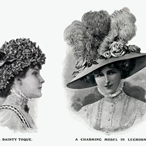 Edwardian hats using floral decorations 1909