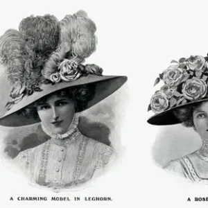 Edwardian hats using floral decorations 1909