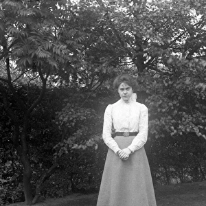 Edwardian lady in garden