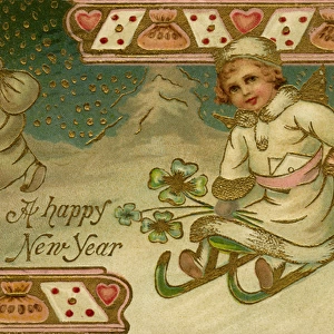Edwardian New Year postcard