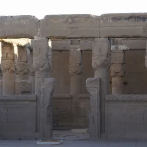 Egypt Art. Kiosk on the roof at Dendera Temple