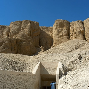 EGYPT. VALLEY OF THE KINGS In the rock walls are carved t