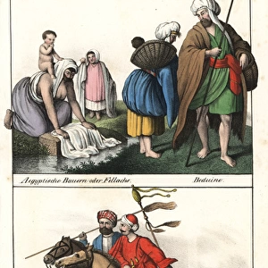 Egyptian farmers (fallah), Bedouin and Mamluk cavalry