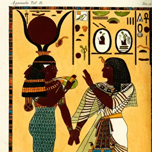 Egyptian goddess Hathor with King Seti I