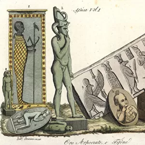 Egyptian gods Horus, Harpocrates and Typhon
