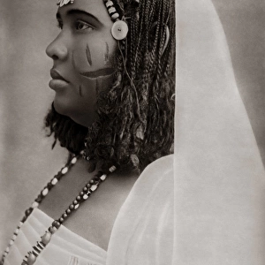 Egyptian woman with scarification, circa 1890, Egypt