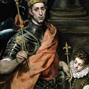 El Greco (1541-1614). Saint Louis, King of France, and a Pa