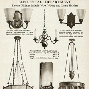 Electric ceiling pendant & bracket lights 1929