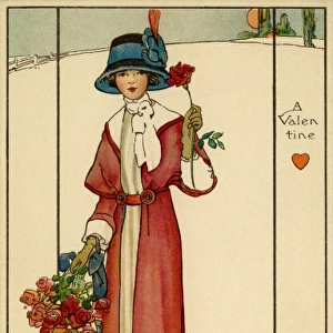 Elegant lady Valentine card
