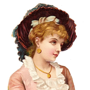 Elegant woman in pink on a scrap