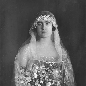 Elizabeth Bowes-Lyon as a bridesmaid