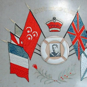 Embroidered crown, flags of the Allied nations