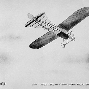 Emile Aubrun in Bleriot monoplane