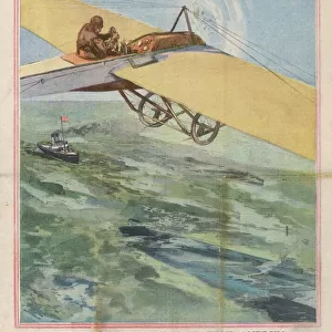 Emile Aubrun spotting submarines from his aeroplane