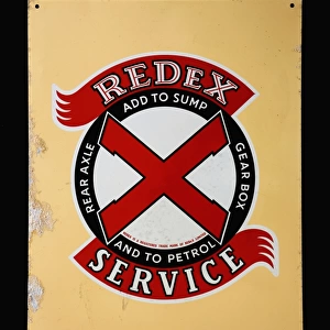 Enamel sign for Redex Petrol service