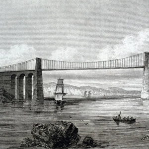 England (19 century). Menai bridge. SPAIN. CATALONIA