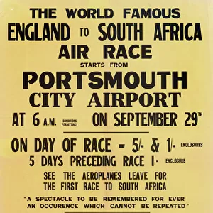 England to South Africa Air Race Poster