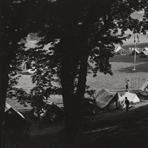 English and French tents at camp, Lourdes, France