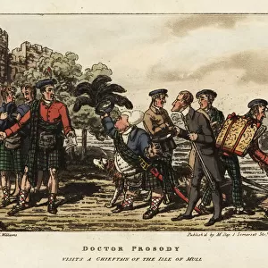 English tourists meeting a clan chieftain on the Isle