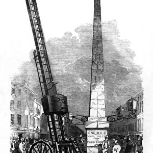 Engraving of Davies fire escape, Blackfriars Road, London