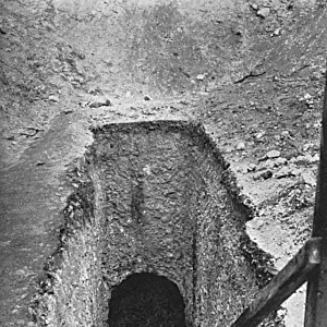 Entrance to public dug out bomb shelter in Margate, WW1