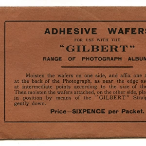 Envelope, adhesive photo wafers