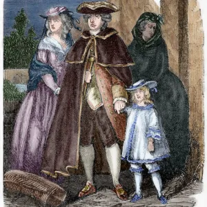 Escape of Louis XVI (1754-1793) and his family, 1791. Engrav