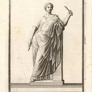 Euterpe, muse of music and lyric poetry, holding a flute