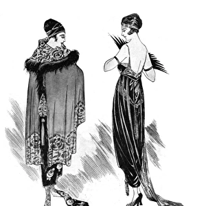 Evening wrap and evening dress, 1919