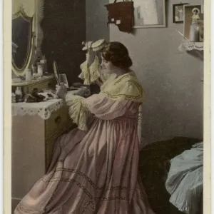 Evie Greene in dressing room