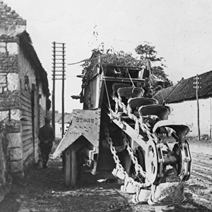 Excavating machine for digging trenches, France, WW1