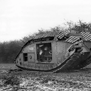 Experiment with British Mark V tank, WW1