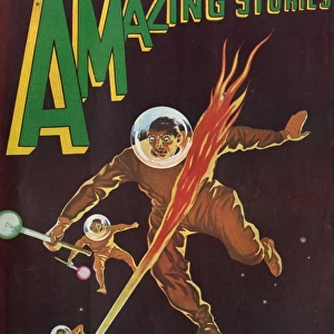 Explorers of Calisto, Amazing Stories Scifi Magazine Cover