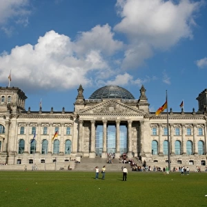 Facade of the Reichstag building, Berlin, Germany