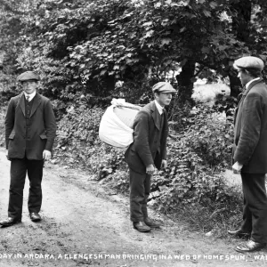 Fair Day in Ardara, a Glengesh Man Bringing in a Web of Home