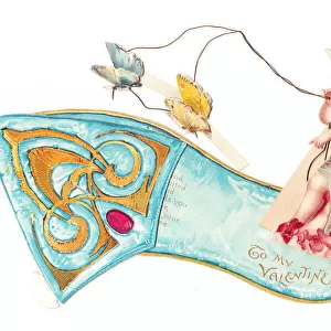Fairy with butterflies on a Valentines card