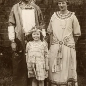 Family in ancient Egypt style fancy dress, 1920s