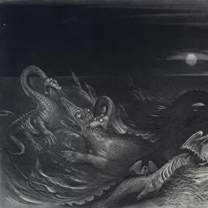 A fantasy illustration of marine reptiles