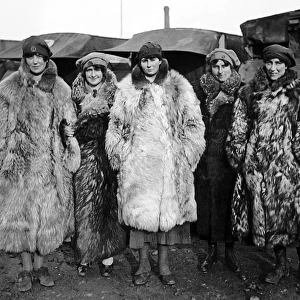 FANY drivers in fur coats, Western Front, WW1
