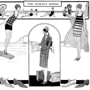 Fashionable bathing suits of the 1920s