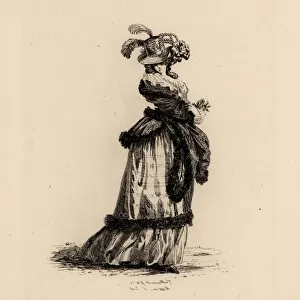 Fashionable woman in Dorothy hat, era of Marie Anoinette