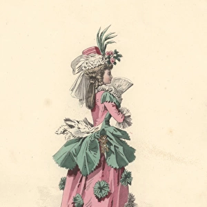 Fashionable woman in petite maitresse style