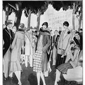 Fashions in the Auteuil paddock, Paris, 1927