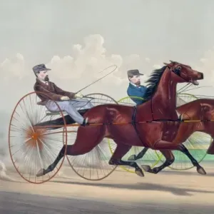 Fast Trotting in the West: Lucy and Goldsmith Maid Print, c1871 Fast Trotting in the West: Lucy and Goldsmith Maid Print, c1871