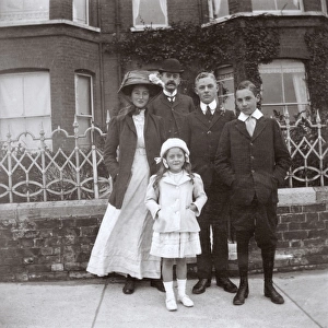 Father and four children, Southwold, Suffolk