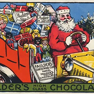 Father Christmas delivering Xmas chocolate