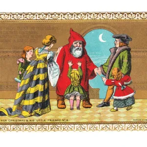 Father Christmas on a medieval style Christmas card