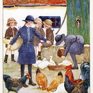 Feeding Poultry by Millicent Sowerby
